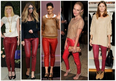 red leather pants outfit