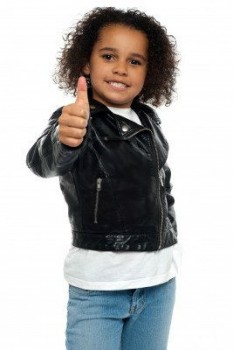 Kid in leather jacket